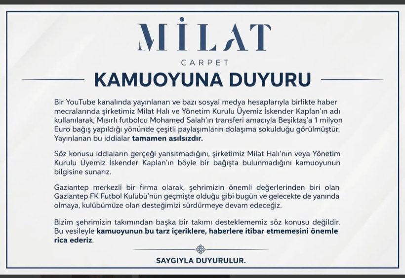 Gaziantepli ünlü iş adamı Salah transferi için 1 milyon euro verecek iddiasına açıklama - Resim : 3