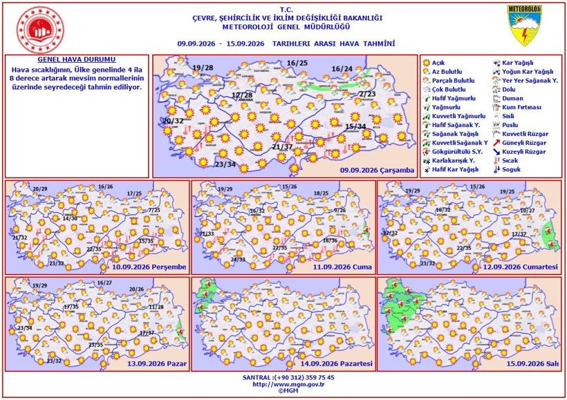 Hava değişiyor: Bugün başlayıp 5 gün sürecek! Meteoroloji harita paylaştı - Resim : 1