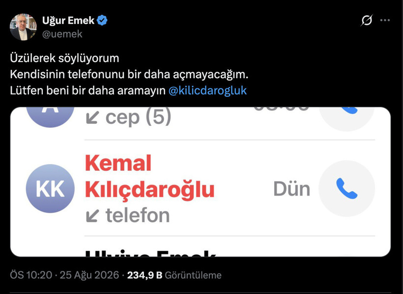 İktisatçı Uğur Emek'in paylaşımı