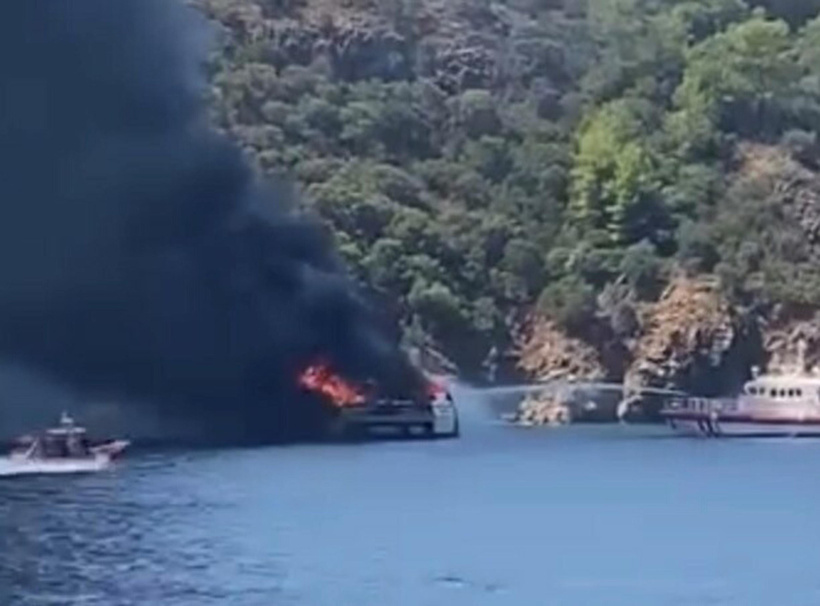 Son dakika | Fethiye'de 115 kişinin içindeki tekne alev alev yandı - Resim : 3