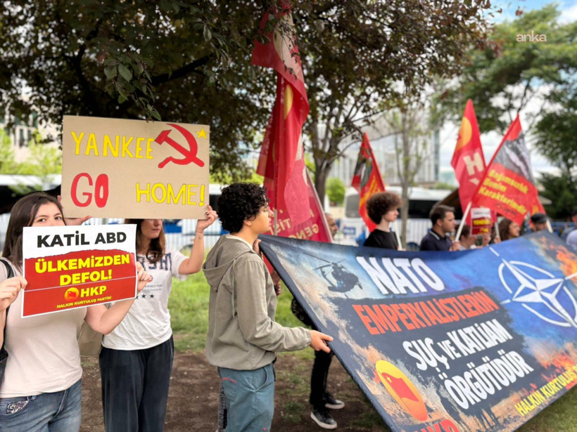 HKP üyeleri ABD Büyükelçiliği önünde toplandı: NATO Zirvesi protesto edildi - Resim : 3
