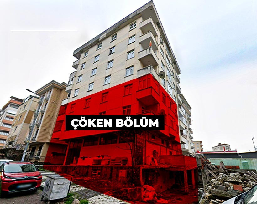 Maltepe'de 7 katlı binanın 3 katı çöktü: Kolonlar mı kesildi? Apartmanın eski görüntüleri gündem oldu - Resim : 1