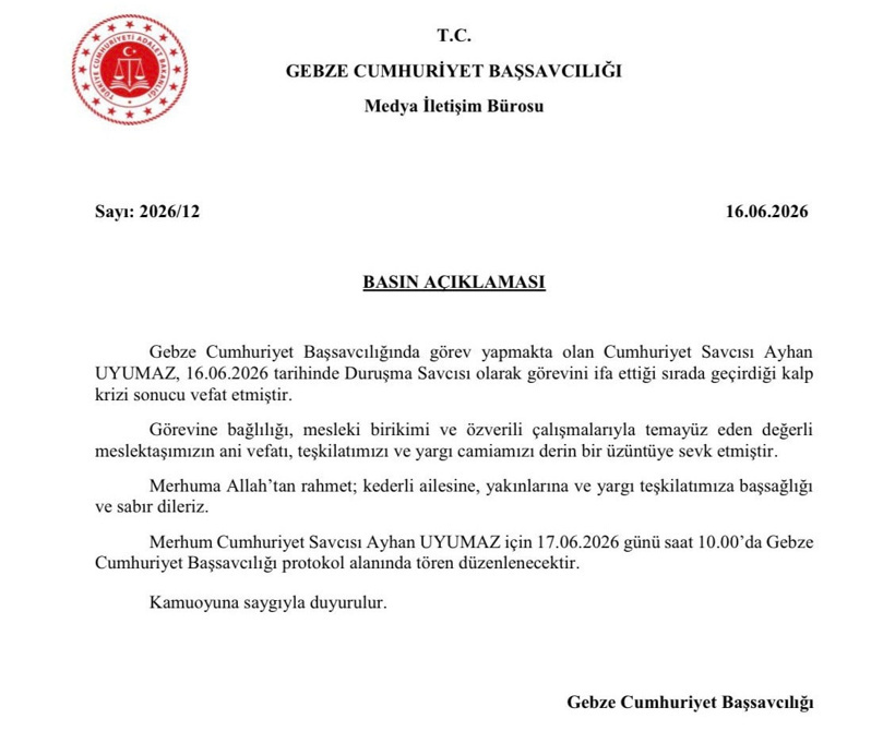 Görevi başında kalp krizi geçiren Cumhuriyet Savcısı Ayhan Uyumaz hayatını kaybetti - Resim : 1