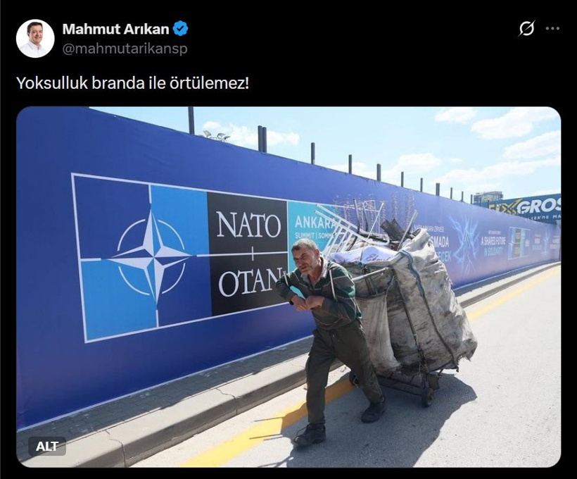 Milyarlık NATO zirvesinde utanç panoları! "Yoksulluk branda ile örtülemez" - Resim : 2