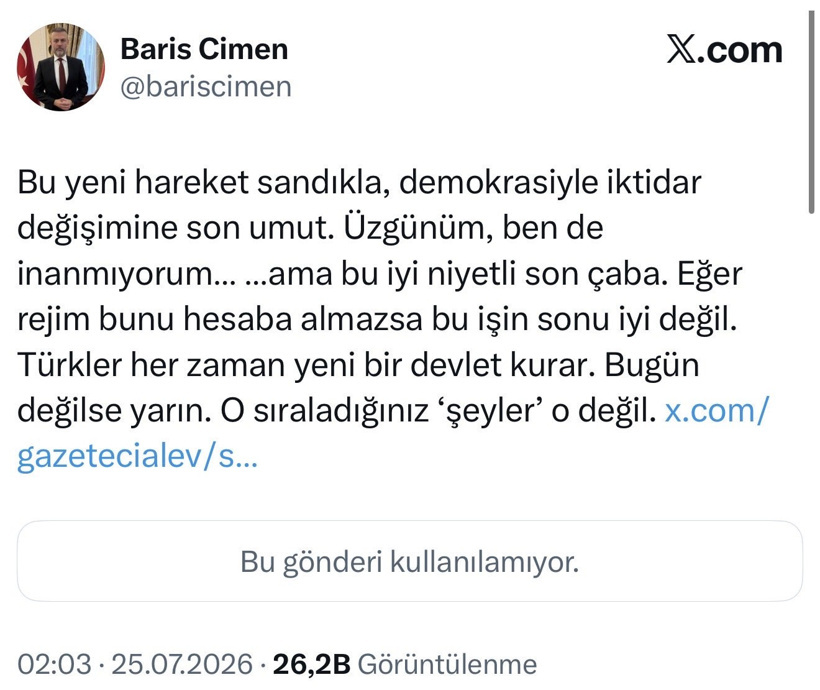 Son Dakika | Ankara Cumhuriyet Başsavcılığı'ndan Barış Çimen hakkında soruşturma - Resim : 1