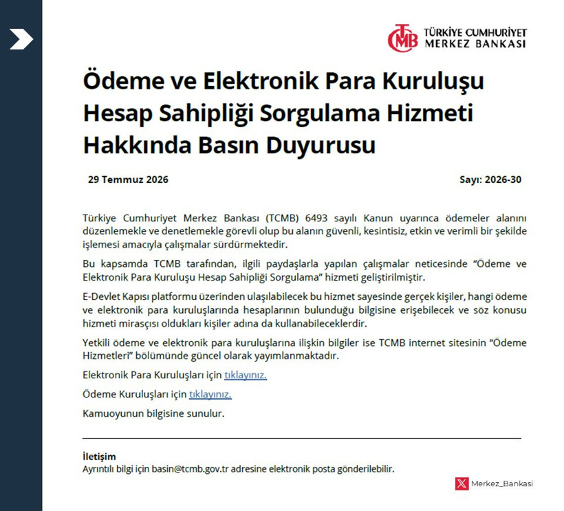 Merkez Bankası duyurdu: Para hesabı var mı yok mu bilinecek, mirasçı da görecek - Resim : 2