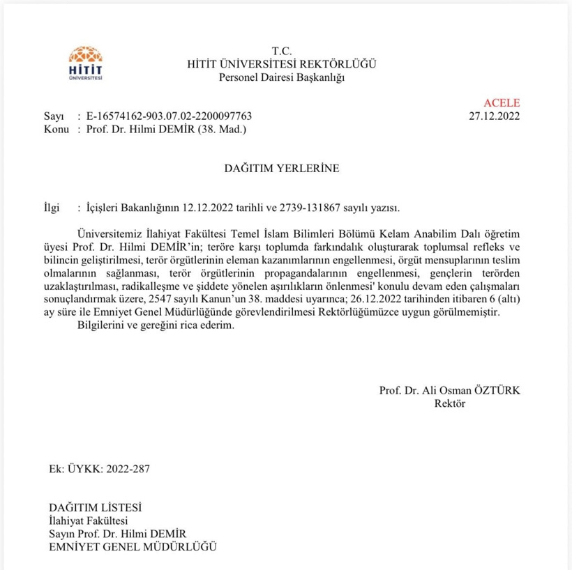 Terör ve radikalizm çalışmasına ret veren rektörlük Prof. Demir'in ölüm ilanını da 4 gün geciktirdi - Resim : 2
