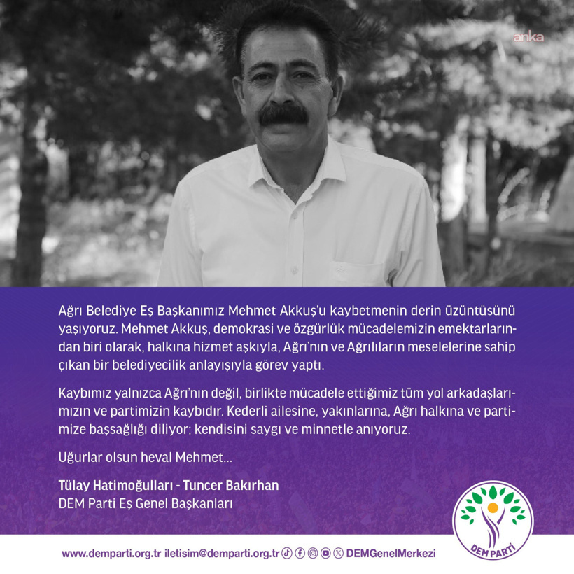 Ağrı Belediye Eş Başkanı Memet Akkuş hayatını kaybetti - Resim : 3