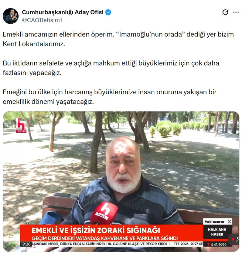 İmamoğlu'ndan emekli vatandaşa yanıt: 