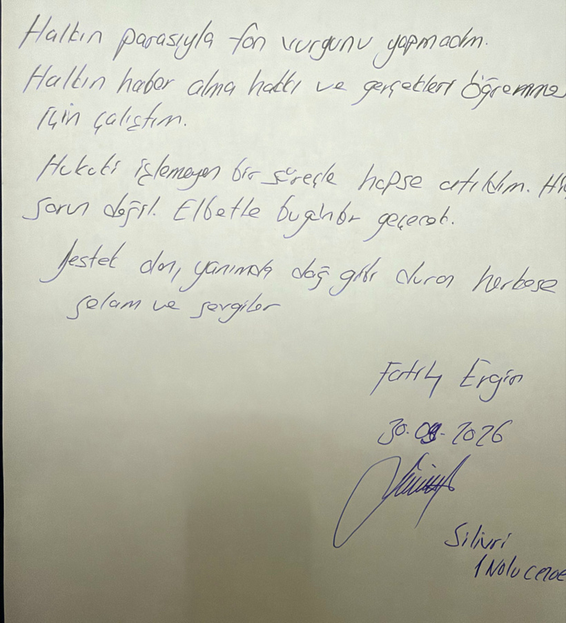 Gazeteci Fatih Ergin’den Silivri Cezaevi’nden mesaj: Elbette bugünler geçecek - Resim : 1