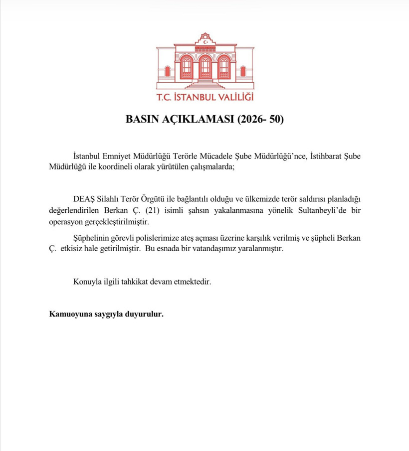 Son Dakika | Sultanbeyli'de IŞİD operasyonu: 21 yaşındaki şüpheli öldü, bir vatandaş yaralandı - Resim : 1