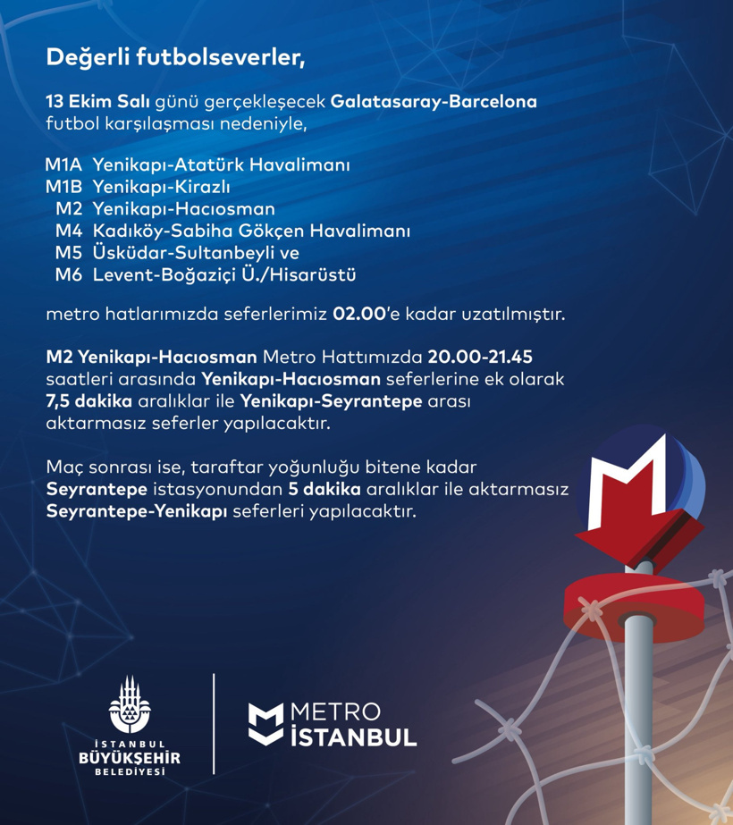 İstanbul’da dev maç öncesi ulaşım kararı! Sefer saatleri değişti - Resim : 5
