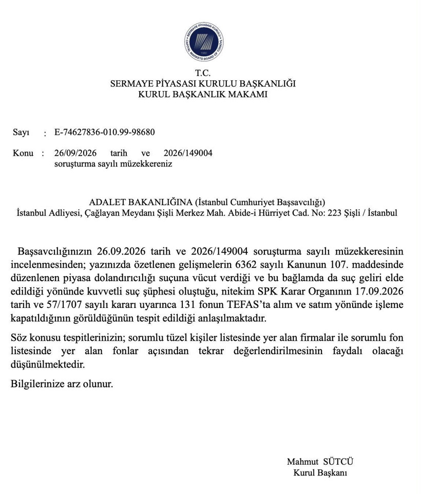 Son dakika | Savcılığın tebdir kararını değiştiren SPK yazısı ortaya çıktı - Resim : 1